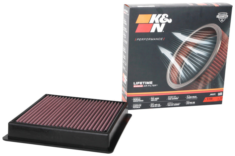 K&N Engineering High-Flow Replacement Air Filter for 2020 Ford F-250/F-350 Super Duty 6.2/6.7/7.3L V8