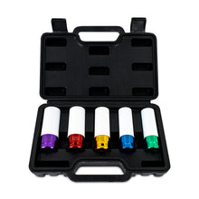 Load image into Gallery viewer, Mishimoto 1/2 inch Wheel Nut Socket Set - 5 Piece Non-Marring Impact-Grade Steel with Color-Coded Sizing