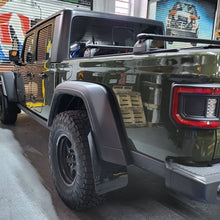 Load image into Gallery viewer, Rally Armor UR Series Black Mud Flaps with Metallic Black Logo for Jeep Gladiator (2020-2024)