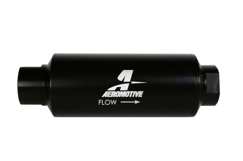 Aeromotive In-Line Marine Filter with 10 Micron Microglass Element * AN-12 ORB Port, Black Hard-Coat Finish