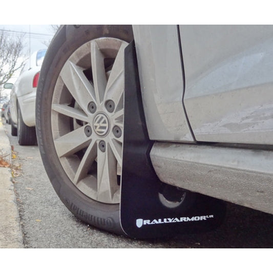 Rally Armor 15-21 MKVII Volkswagen Golf/GTI Black UR Mud Flap with Red Logo Part Number RALMF37-UR-BLK/RD