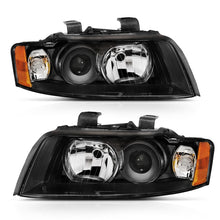 Load image into Gallery viewer, ANZO 2002-2005 Audi A4 Projector Headlight Set Black G2 Halogen - Pair