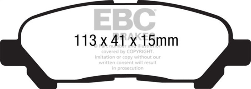 EBC DP41838R Yellowstuff Rear Brake Pads for 2008–2010 Toyota Highlander