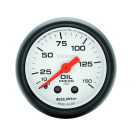 AutoMeter Phantom 52mm 150 PSI Mechanical Oil Pressure Gauge for Automotive Performance and Reliability
