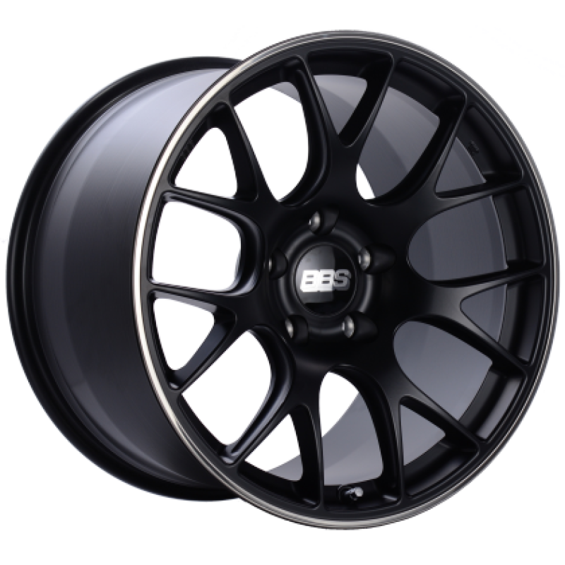 BBS CH-R 19x9.5 Inch Satin Black Polished Alloy Wheel with Rim Protector * 5x112 Bolt Pattern, ET45 Offset