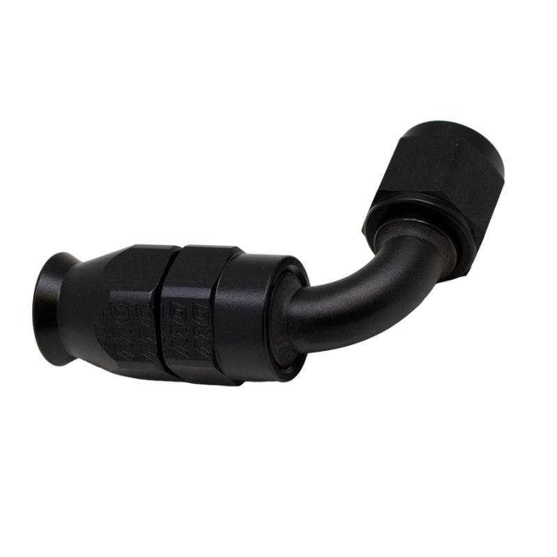 DeatschWerks 6AN Female Swivel 90-Degree Hose End PTFE with Olive Insert - Anodized Matte Black