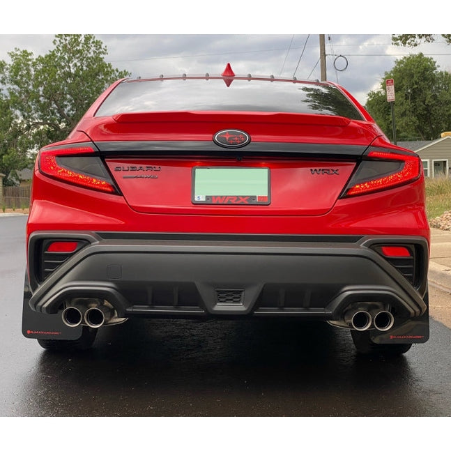 Rally Armor 22-25 Subaru WRX Black UR Mud Flap with Red Logo – Durable Polyurethane Weather-Resistant Mud Guard