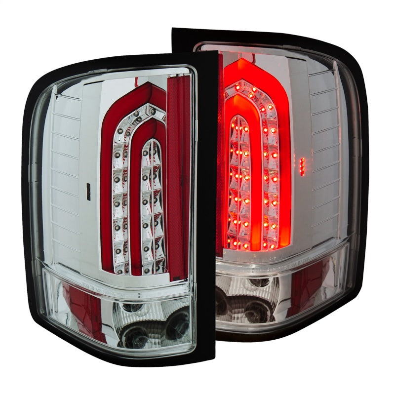 ANZO 2007-2013 Chevrolet Silverado 1500 LED Taillights with Chrome Lens – Pair