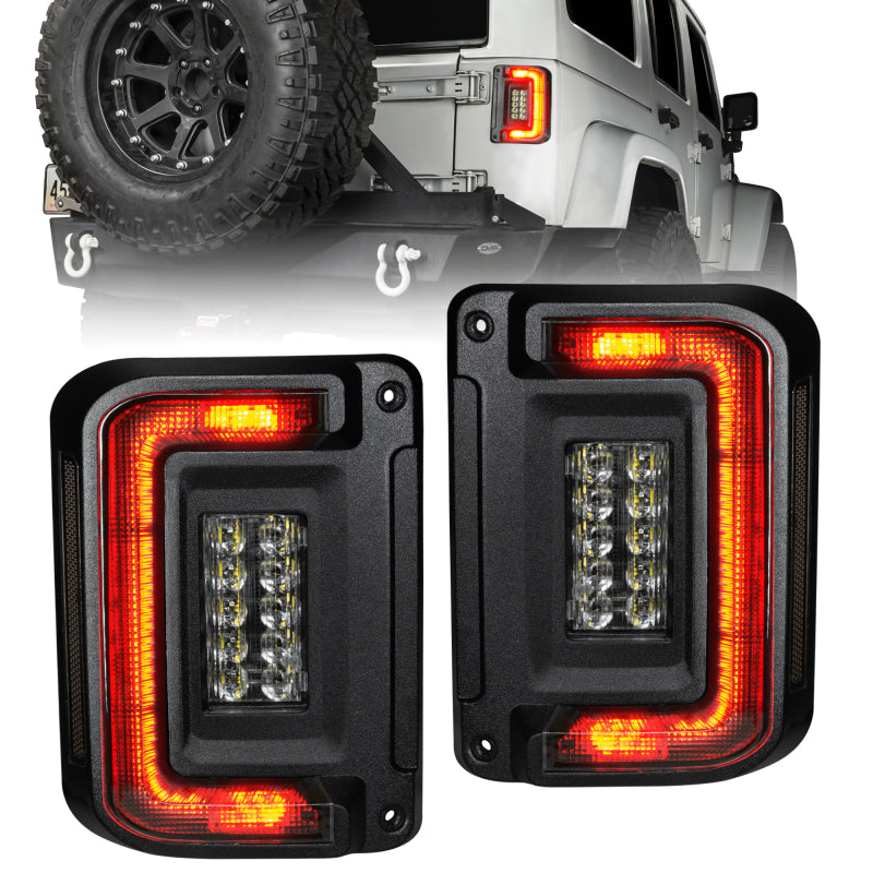 Oracle Lighting Black Series Flush Mount LED Tail Lights for Jeep Wrangler JK Part Number ORL5891-504-T