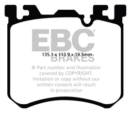 EBC Yellowstuff Brake Pads for BMW X5 and X6 * High-Performance Street & Track Use Part Number ebcDP42091R