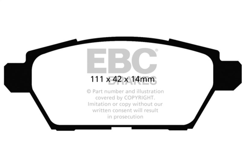EBC DP41766R Yellowstuff Rear Brake Pads for 2006-2007 Ford Fusion and Select Mazda, Lincoln, Mercury Models