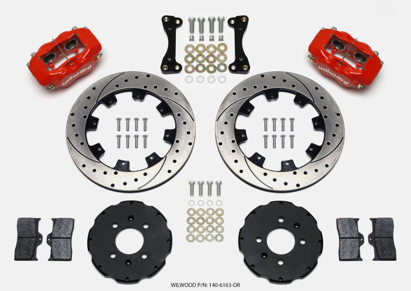 Wilwood Forged Dynalite Front Hat Brake Kit with 12.19-inch Drilled Rotors for 1990-1992 Acura Integra