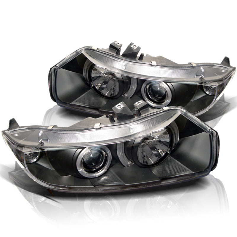 Spyder Honda Civic 2006-2008 2-Door Projector Headlights with LED Halo and Black Finish - Part Number: spy5010780