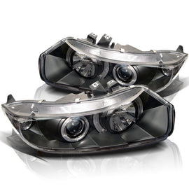 Spyder Honda Civic 2006-2008 2-Door Projector Headlights with LED Halo and Black Finish - Part Number: spy5010780