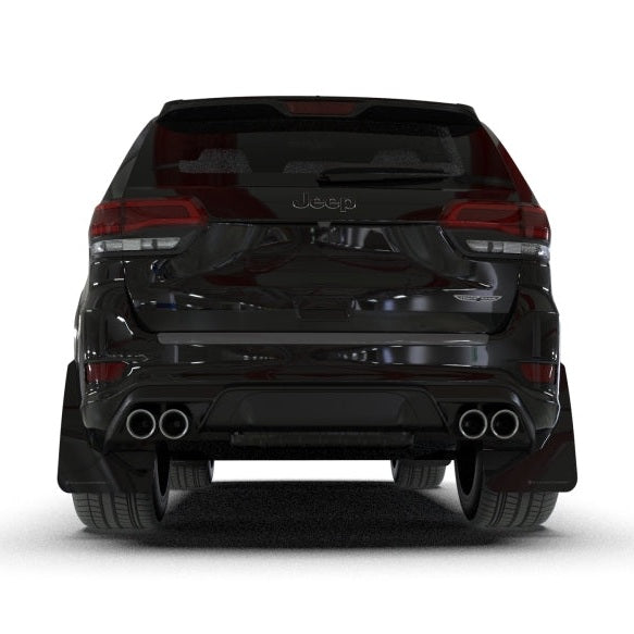 Rally Armor 18-22 Jeep Grand Cherokee SRT Trackhawk Black UR Mud Flap with Red Logo