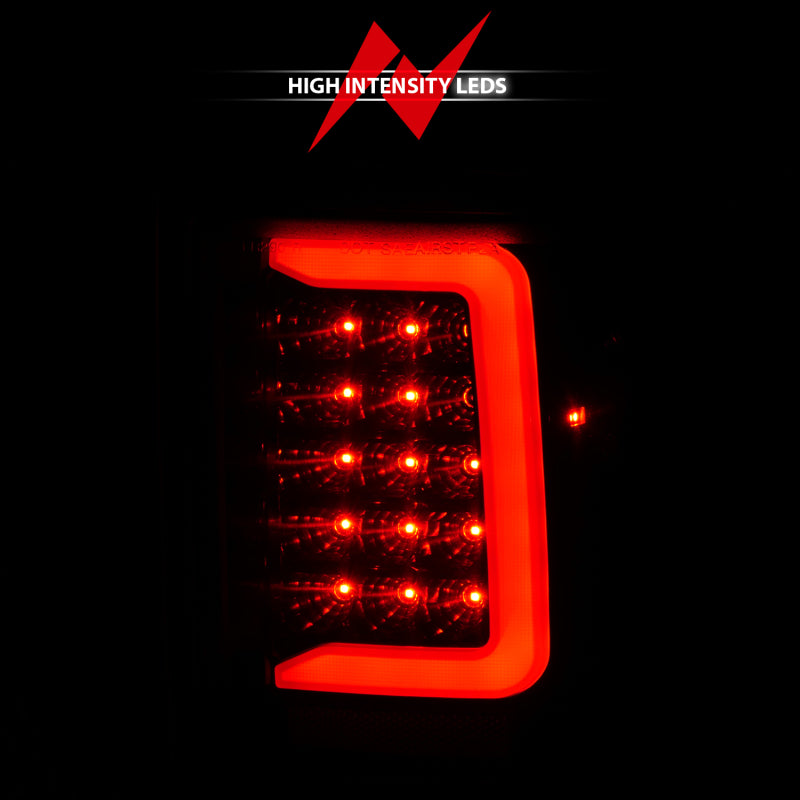 ANZO 1993-1997 Ford Ranger LED Tail Light Set with Light Bar, Smoke Lens, Black Housing