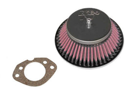 K&N Engineering Custom Racing Air Filter Assembly - Round Tapered with Red Finish, 1.656-inch Neck Flange, 2.25-inch Over Height