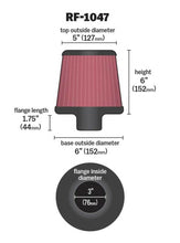 Load image into Gallery viewer, K&amp;N RF-1047 Universal Air Filter with Carbon Fiber Top for Mitsubishi Lancer