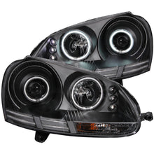 Load image into Gallery viewer, ANZO 2006-2009 Volkswagen Rabbit Projector Headlights with Halo - Black Housing, Clear Lens, CCFL - Pair