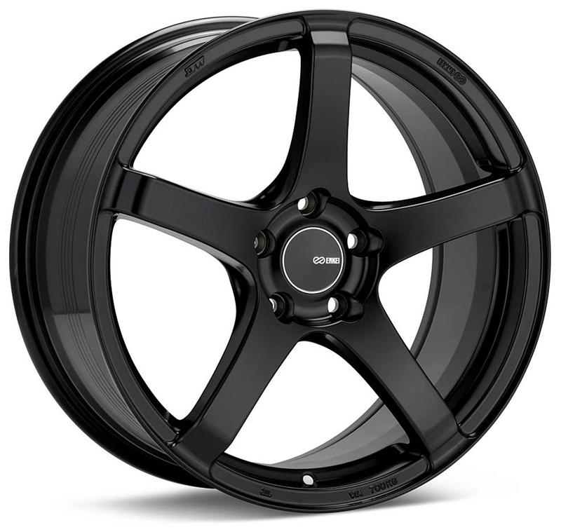 Enkei Kojin 18x9.5 Inch Matte Black Wheel with 45mm Offset and 5x100 Bolt Pattern – Part Number enk476-895-8045BK