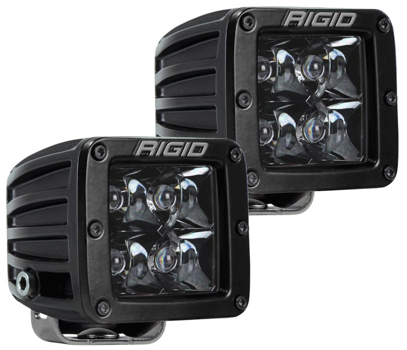 Rigid Industries D-Series Midnight Edition Spot LED Pod Lights (Set of 2) * Blackout Diffused Lens Technology