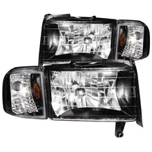 Load image into Gallery viewer, ANZO 1994-2001 Dodge Ram Crystal Headlight Set with Clear Lenses and Black Housing
