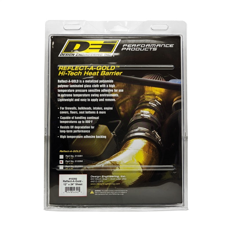 DEI Reflect-A-GOLD 12x24 Heat Shield Sheet for Automotive Thermal Protection