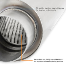 Load image into Gallery viewer, Mishimoto Universal Muffler with 3-inch Offset Inlet/Outlet - Brushed Stainless Steel