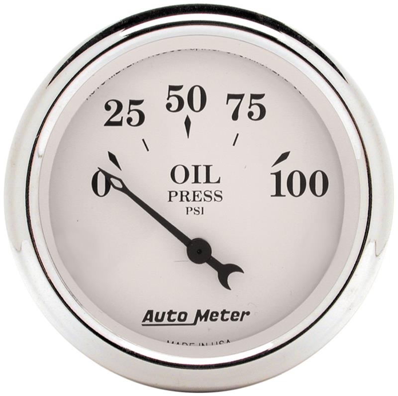 AutoMeter 2-1/16 Inch 100 PSI Electronic Oil Pressure Gauge with Old Tyme White Dial