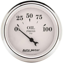 Load image into Gallery viewer, AutoMeter 2-1/16 Inch 100 PSI Electronic Oil Pressure Gauge with Old Tyme White Dial