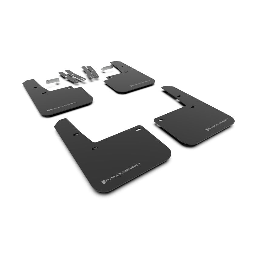 Rally Armor 18-23 Hyundai Kona Black UR Mud Flap with Grey Logo – Durable Polyurethane Front and Rear Fender Protectors