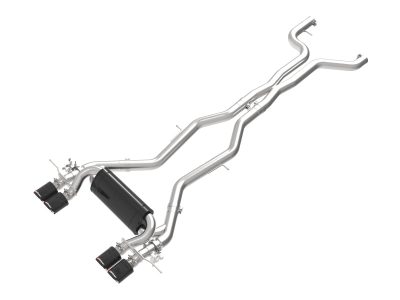 aFe MACH Force-Xp 3-inch to 2.5-inch Stainless Steel Cat-Back Exhaust System with Carbon Fiber Tips for BMW M2 (G87, 2023-2025, 3.0L L6)