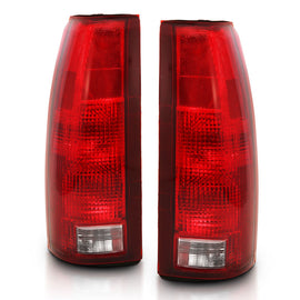 ANZO 1988-1999 Chevy C1500 Taillight Set with Circuit Board – Chrome Housing, Red/Clear Lens, OE Replacement