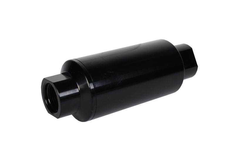 Aeromotive In-Line Filter with 10 Micron Microglass Element, 2-inch OD, AN-10 Ports, Black Anodized Finish