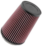 K&N Engineering Universal Rubber Round Air Filter - 3.31 Inch Flange ID, 4.75 Inch Base OD, 3.5 Inch Top OD, 6.5 Inch Height