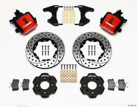 Wilwood Combination Parking Brake Rear Kit 11-inch Drilled Red for Honda Civic / Integra