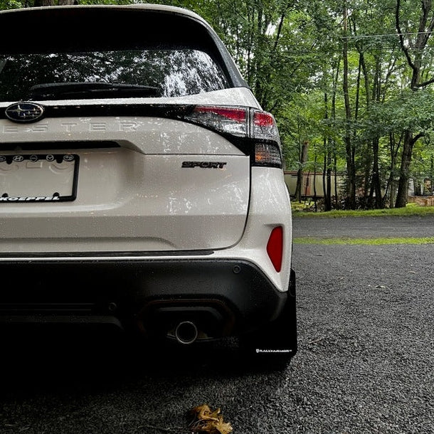 Rally Armor UR Series Mud Flaps for Subaru Forester 25-26 Inch with Metallic Black Logo
