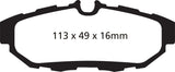 EBC Yellowstuff Rear Brake Pads for Ford Mustang 2010-2013, Part No. EBCDP41870R