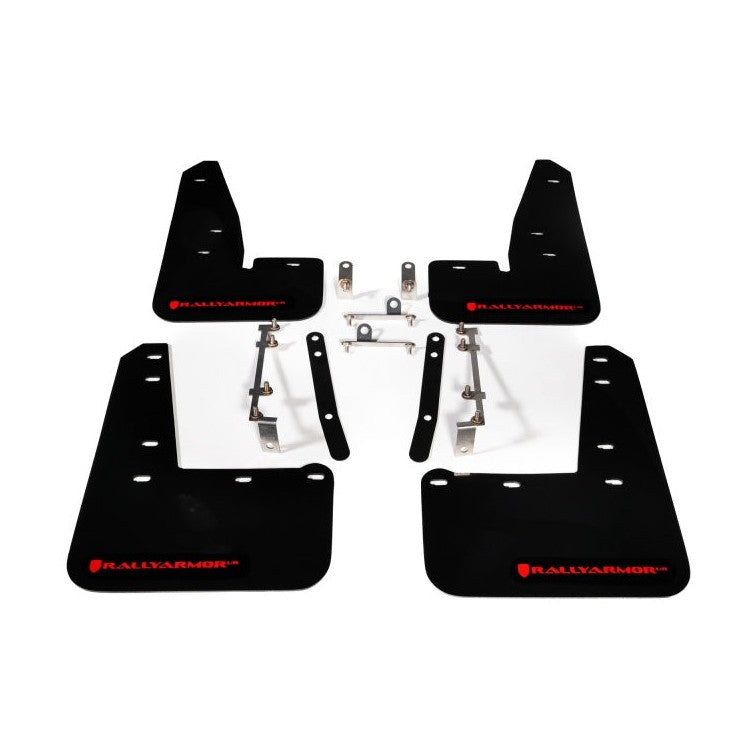 Rally Armor UR Series Black Mud Flaps with Red Logo for Toyota GR Corolla 2023-2025