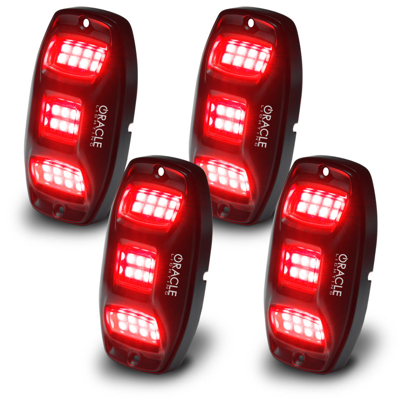 ORACLE Lighting RGB+W Underbody Wheel Well Rock Light Kit – 4 Pieces with Bluetooth & Wireless Remote Control