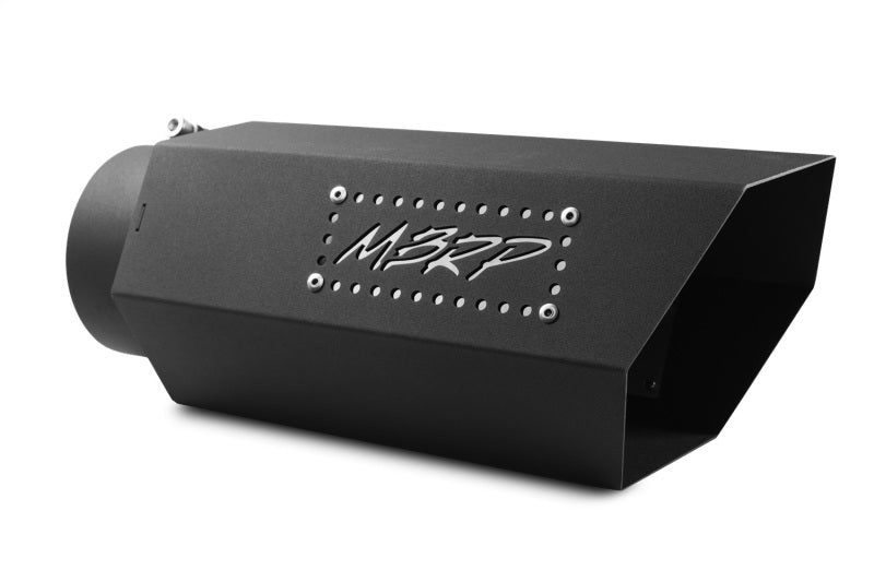 MBRP Universal Hex Exhaust Tip - 5 Inch Inlet, 16 Inch Length, Black Coated with Logo