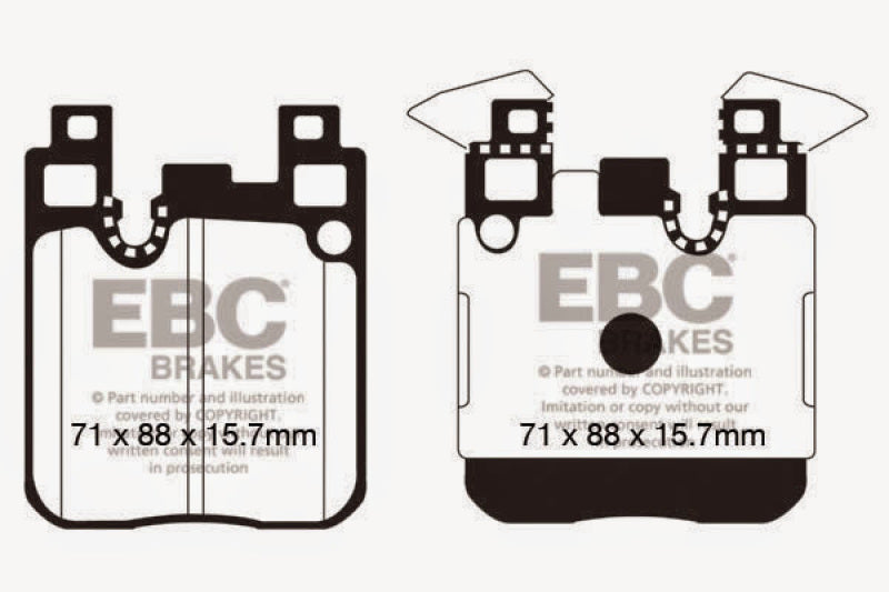 EBC Yellowstuff Rear Brake Pads for BMW M3 F80 - High-Performance Street and Track Use