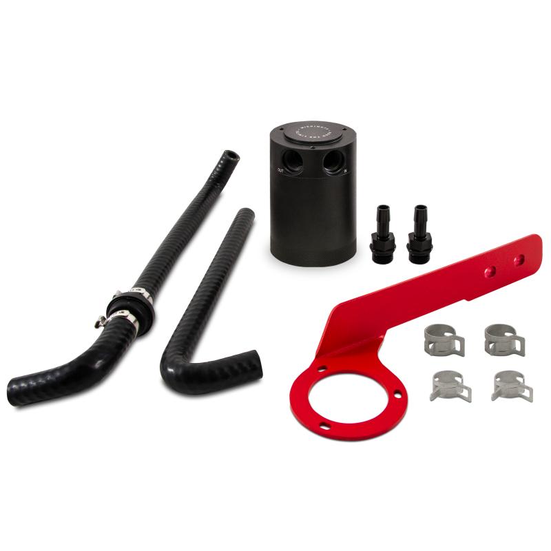 Mishimoto 2018+ Honda Accord 2.0T Baffled Oil Catch Can Kit with Red Mounting Bracket