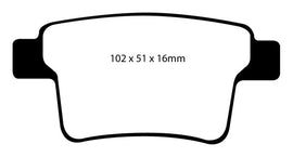 EBC Yellowstuff Rear Brake Pads for Ford Five Hundred 2004-2007 - High-Performance Street and Track Use