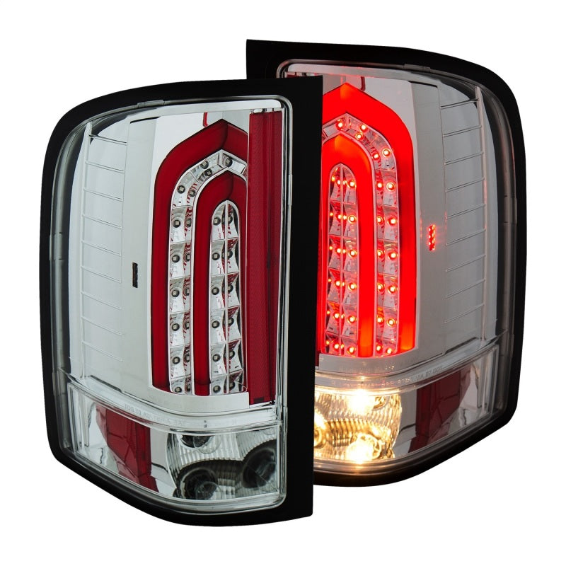 ANZO 2007-2013 Chevrolet Silverado 1500 LED Taillights with Chrome Lens – Pair
