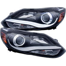 Load image into Gallery viewer, ANZO 2012-2014 Ford Focus Projector Headlights with Plank Style Design, Black Housing and Clear Lens