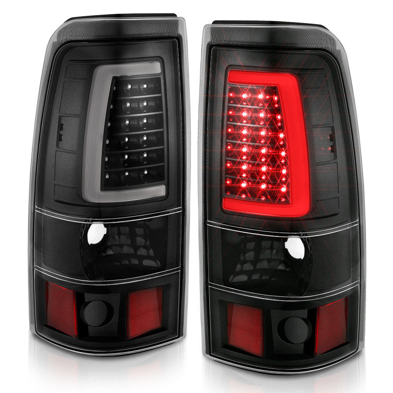 ANZO 2003-2006 Chevy Silverado LED Tail Light Assembly with Clear Lens and Black Housing