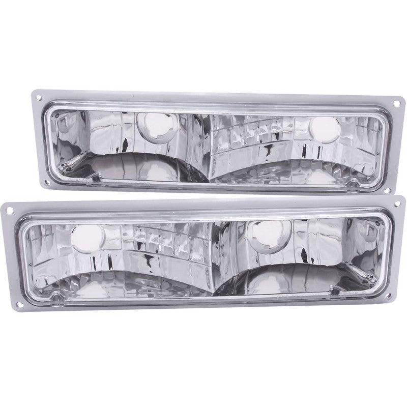 ANZO Euro Parking Light Assembly for Chevrolet C1500 and GMC R2500 – Clear Lens, Chrome Housing, Pair