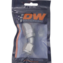 Load image into Gallery viewer, DeatschWerks 8AN Female Swivel 45-Degree PTFE Hose End with Olive Insert - Anodized Titanium
