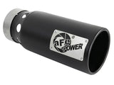 aFe Saturn 4S 4-inch Intercooled Exhaust Tip with Black Finish, 4-inch Inlet x 5-inch Outlet, 12-inch Length